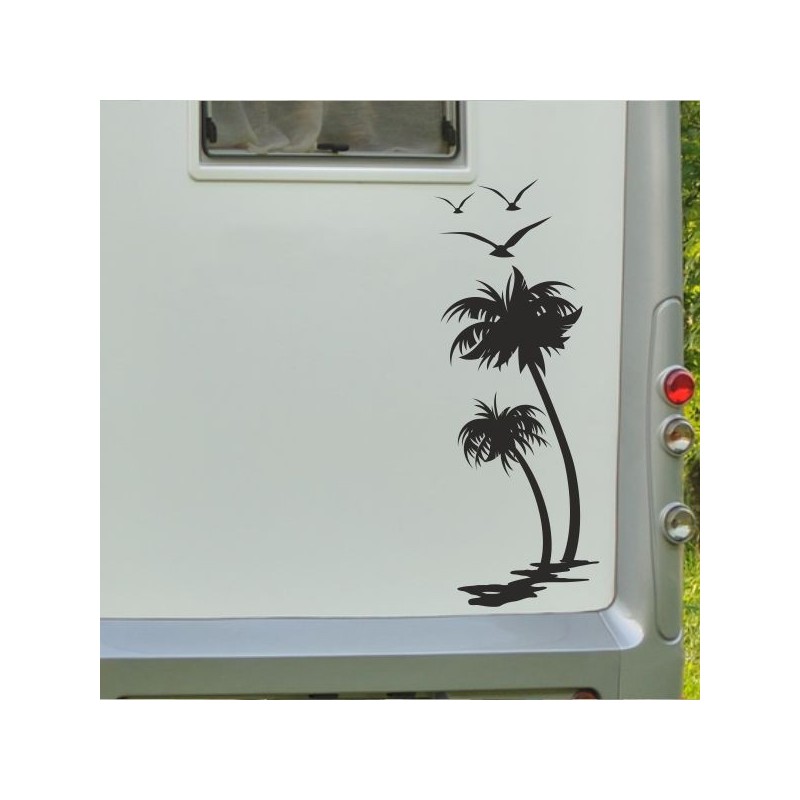 Aufkleber Wohnmobil Wohnwagen Reise Camping Auto Reisemobil Möwe Meer Kompass Globus Strand Palme Urlaub Spruch Familie Zuhause