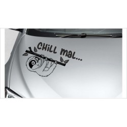 kleines Faultier Sloth "Chill mal" Chillen Aufkleber Auto Tattoo Sticker Tattoo Car Style