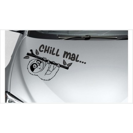 kleines Faultier Sloth "Chill mal" Chillen Aufkleber Auto Tattoo Sticker Tattoo Car Style