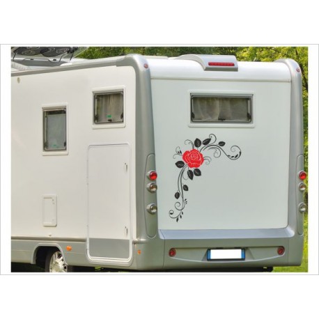 Aufkleber SET Rose Rosen Dekor  Wohnmobil Wohnwagen Caravan Camper 2farbig Aufkleber Auto