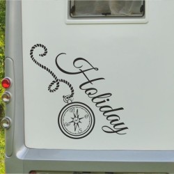 Aufkleber Wohnmobil Wohnwagen Reise Camping Auto Reisemobil Möwe Meer Kompass Globus Strand Palme Urlaub Spruch Familie Zuhause