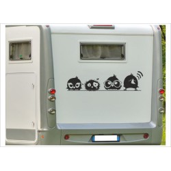 Aufkleber Wohnmobil Vögel Spatz Comic Fun Wohnwagen Caravan Camper Aufkleber Auto WOMO