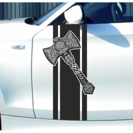 Aufkleber Auto Car Wikinger Viking Wölfe Wolf Runen Schwert Schild Rabe Runen Odin Odin´s Wölfe Böse Kette Valhalla Walhalla