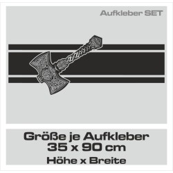 Aufkleber Auto Car Wikinger Viking Wölfe Wolf Runen Schwert Schild Rabe Runen Odin Odin´s Wölfe Böse Kette Valhalla Walhalla