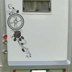Aufkleber Wohnmobil Wohnwagen Reise Camping Auto Reisemobil Möwe Meer Kompass Globus Strand Palme Urlaub Spruch Familie Zuhause