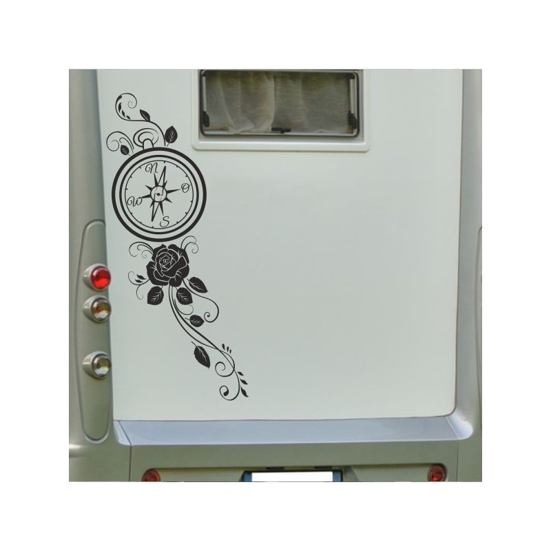 Aufkleber Wohnmobil Wohnwagen Reise Camping Auto Reisemobil Möwe Meer Kompass Globus Strand Palme Urlaub Spruch Familie Zuhause