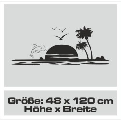 Aufkleber Wohnmobil Wohnwagen Reise Camping Auto Reisemobil Möwe Meer Kompass Globus Strand Palme Urlaub Spruch Familie Zuhause