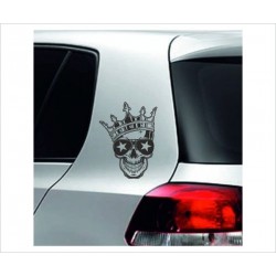 Totenkopf Skull Tattoo Hipster Gangster Krone König Aufkleber Auto Autoaufkleber