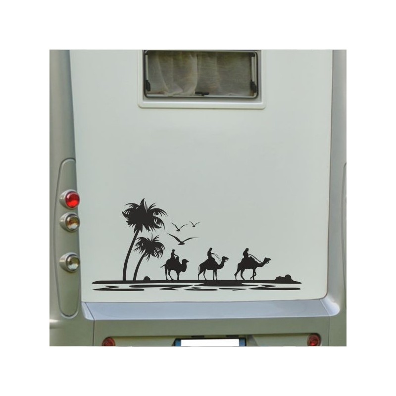 Aufkleber Wohnmobil Wohnwagen Reise Camping Auto Reisemobil Möwe Meer Kompass Globus Strand Palme Urlaub Spruch Familie Zuhause