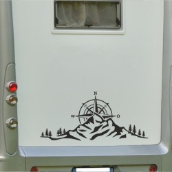 Aufkleber Wohnmobil Wohnwagen Reise Camping Auto Reisemobil Möwe Meer Kompass Globus Strand Palme Urlaub Spruch Familie Zuhause