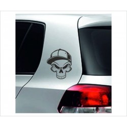 Totenkopf Skull Tattoo Hipster Gangster Cappy  Aufkleber Auto Autoaufkleber