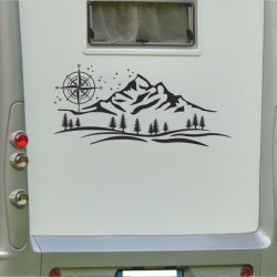 Aufkleber Wohnmobil Wohnwagen Reise Camping Auto Reisemobil Möwe Meer Kompass Globus Strand Palme Urlaub Spruch Familie Zuhause