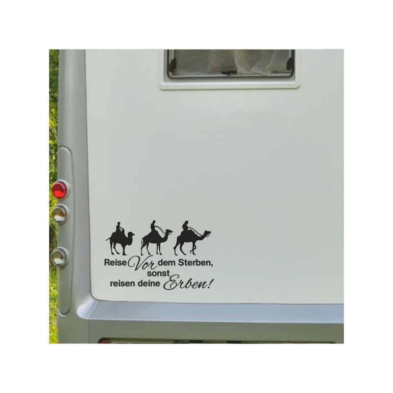 Aufkleber Wohnmobil Wohnwagen Reise Camping Auto Reisemobil Möwe Meer Kompass Globus Strand Palme Urlaub Spruch Familie Zuhause