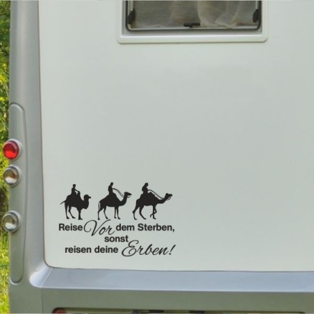 Aufkleber Wohnmobil Wohnwagen Reise Camping Auto Reisemobil Möwe Meer Kompass Globus Strand Palme Urlaub Spruch Familie Zuhause