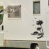 Aufkleber Wohnmobil Wohnwagen Reise Camping Auto Reisemobil Möwe Meer Kompass Globus Strand Palme Urlaub Spruch Familie Zuhause