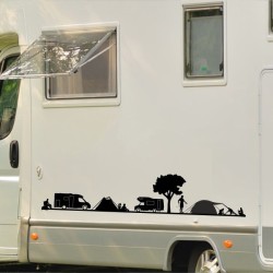 Aufkleber Wohnmobil Wohnwagen Reise Camping Auto Reisemobil Möwe Meer Kompass Globus Strand Palme Urlaub Spruch Familie Zuhause