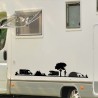 Aufkleber Wohnmobil Wohnwagen Reise Camping Auto Reisemobil Möwe Meer Kompass Globus Strand Palme Urlaub Spruch Familie Zuhause