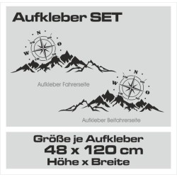 Aufkleber Wohnmobil Wohnwagen Reise Camping Auto Reisemobil Möwe Meer Kompass Globus Strand Palme Urlaub Spruch Familie Zuhause