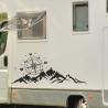 Aufkleber Wohnmobil Wohnwagen Reise Camping Auto Reisemobil Möwe Meer Kompass Globus Strand Palme Urlaub Spruch Familie Zuhause