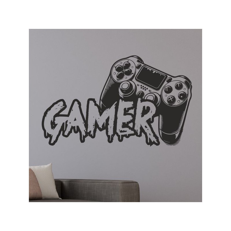 Wandaufkleber Wandtattoo Aufkleber Wand Tattoo Sticker Gamer Game Spiel Konsole Zocken Spielen Game Over Eat Sleep Repeat Level