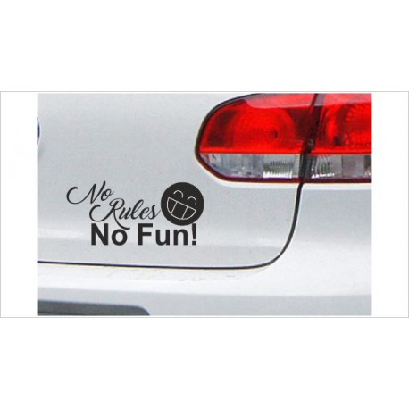 DUB FUN OEM JDM Aufkleber Mini FUN "No Rules - No Fun" Auto Aufkleber Sticker