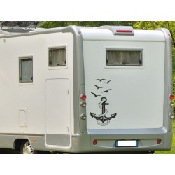 Aufkleber Wohnmobil Anker Meer See Möwen Möwe Seeluft Wohnwagen Caravan Camper Aufkleber Auto WOMO