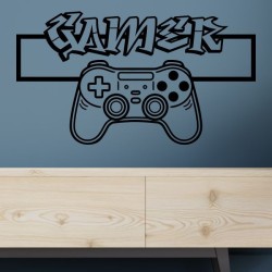 Wandaufkleber Wandtattoo Aufkleber Wand Tattoo Sticker Gamer Game Spiel Konsole Zocken Spielen Game Over Eat Sleep Repeat Level