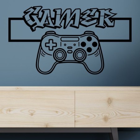Wandaufkleber Wandtattoo Aufkleber Wand Tattoo Sticker Gamer Game Spiel Konsole Zocken Spielen Game Over Eat Sleep Repeat Level