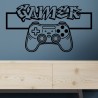 Wandaufkleber Wandtattoo Aufkleber Wand Tattoo Sticker Gamer Game Spiel Konsole Zocken Spielen Game Over Eat Sleep Repeat Level