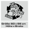 Wandaufkleber Wandtattoo Aufkleber Wand Tattoo Sticker Gamer Game Spiel Konsole Zocken Spielen Game Over Eat Sleep Repeat Level