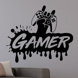 Wandaufkleber Wandtattoo Aufkleber Wand Tattoo Sticker Gamer Game Spiel Konsole Zocken Spielen Game Over Eat Sleep Repeat Level