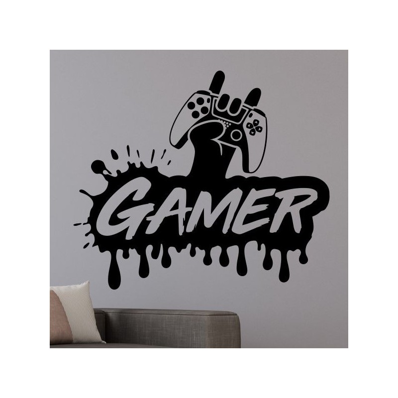 Wandaufkleber Wandtattoo Aufkleber Wand Tattoo Sticker Gamer Game Spiel Konsole Zocken Spielen Game Over Eat Sleep Repeat Level