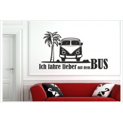 Bulli Bus Kult Wagen 80er Auto Camper Aufkleber Dekor Wandaufkleber Wandtattoo