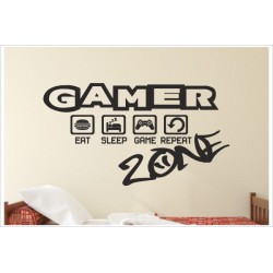 Game Gamer Zone Zocken Konsole Spielen PS Kontroller Video Games Wandtattoo Wandaufkleber