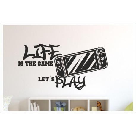 Game Gamer LIFE  Zocken Konsole Spielen PS Kontroller Video Games Wandtattoo Wandaufkleber