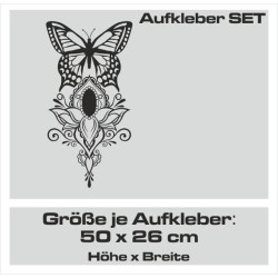 Aufkleber SET Auto Car Tattoo Style Seiten Tribal Dekor Pferd Gecko Power Blumen Ranke Fee Hexe Blumen Blüten Gecko Farbe Decal
