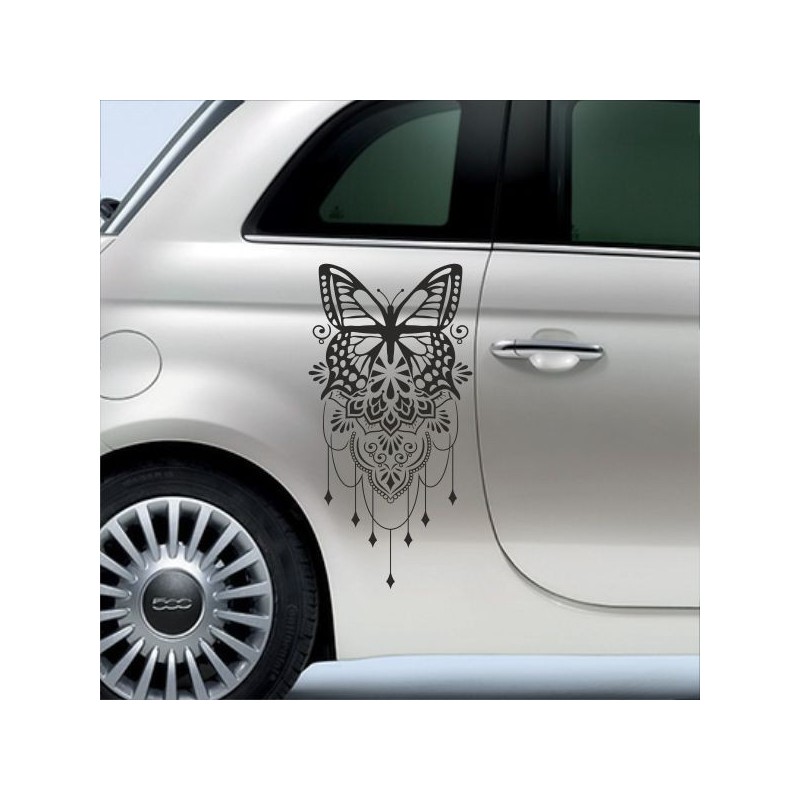 Aufkleber SET Auto Car Tattoo Style Seiten Tribal Dekor Pferd Gecko Power Blumen Ranke Fee Hexe Blumen Blüten Gecko Farbe Decal