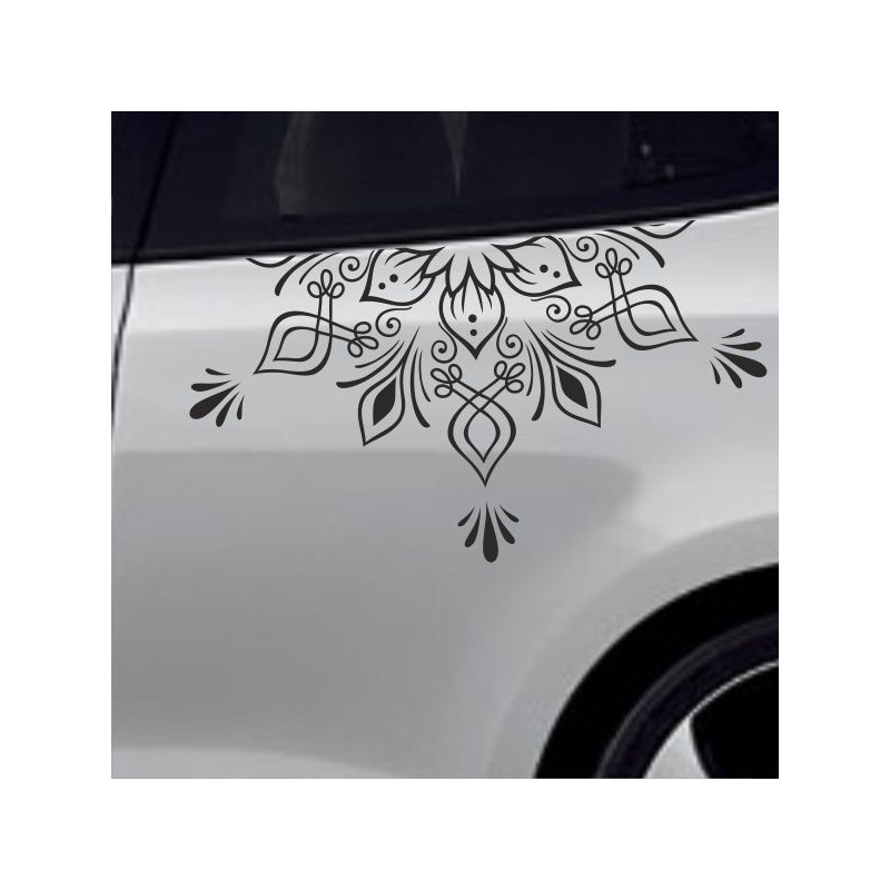 Aufkleber SET Auto Car Tattoo Style Seiten Tribal Dekor Pferd Gecko Power Blumen Ranke Fee Hexe Blumen Blüten Gecko Farbe Decal