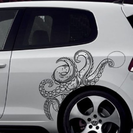 Aufkleber SET Auto Car Tattoo Style Seiten Tribal Dekor Pferd Gecko Power Blumen Ranke Fee Hexe Blumen Blüten Gecko Farbe Decal