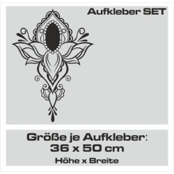 Aufkleber SET Auto Car Tattoo Style Seiten Tribal Dekor Pferd Gecko Power Blumen Ranke Fee Hexe Blumen Blüten Gecko Farbe Decal