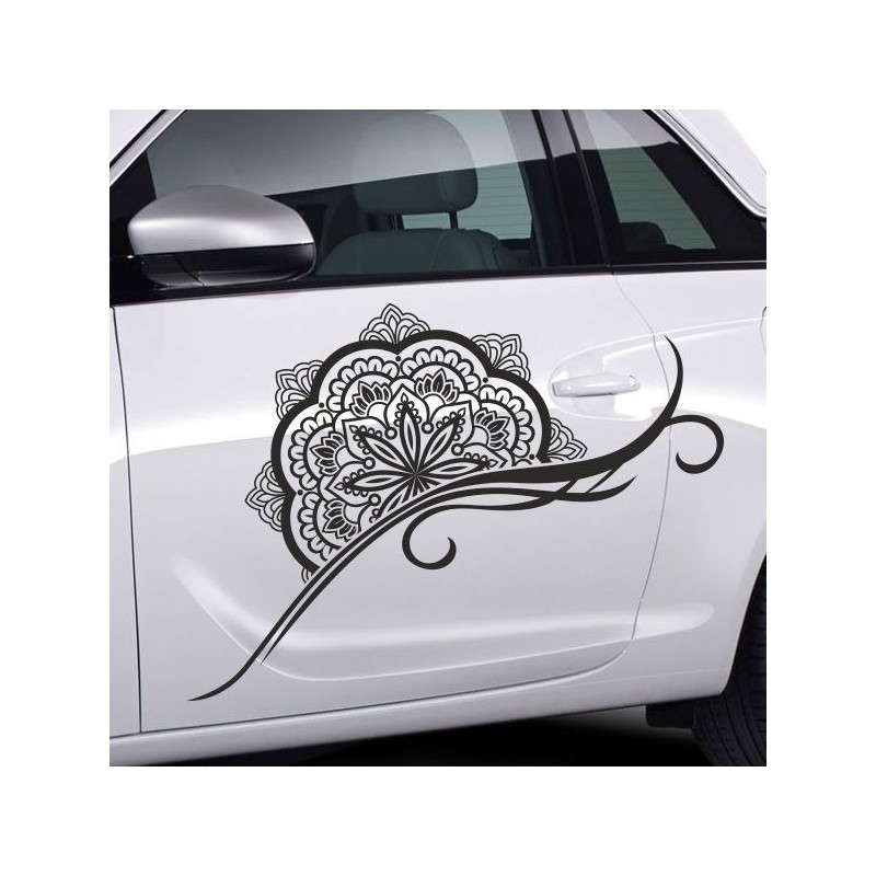 Aufkleber SET Auto Car Tattoo Style Seiten Tribal Dekor Pferd Gecko Power Blumen Ranke Fee Hexe Blumen Blüten Gecko Farbe Decal