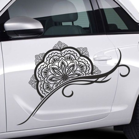 Aufkleber SET Auto Car Tattoo Style Seiten Tribal Dekor Pferd Gecko Power Blumen Ranke Fee Hexe Blumen Blüten Gecko Farbe Decal