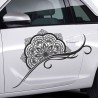 Aufkleber SET Auto Car Tattoo Style Seiten Tribal Dekor Pferd Gecko Power Blumen Ranke Fee Hexe Blumen Blüten Gecko Farbe Decal