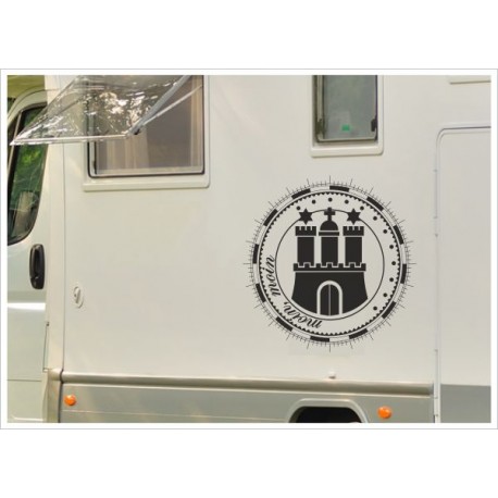 Aufkleber-SET Wappen Hamburg Stadt Wohnmobil Wohnwagen Caravan Camper Aufkleber Auto