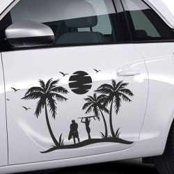 Aufkleber SET Auto Car Tattoo Style Seiten Tribal Dekor Pferd Gecko Power Blumen Ranke Fee Hexe Blumen Blüten Gecko Farbe Decal