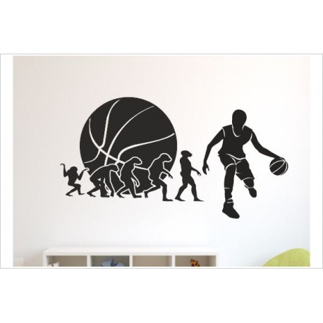 Aufkleber Basketball Evolution Korb Ball Spieler Gamer Sport Kinder Wandaufkleber Wandtattoo