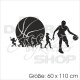 Aufkleber Basketball Evolution Korb Ball Spieler Gamer Sport Kinder Wandaufkleber Wandtattoo