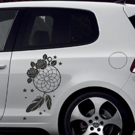 Aufkleber SET Auto Car Tattoo Style Seiten Tribal Dekor Pferd Gecko Power Blumen Ranke Fee Hexe Blumen Blüten Gecko Farbe Decal