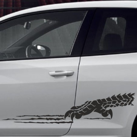 Aufkleber SET Auto Car Tattoo Style Seiten Tribal Dekor Pferd Gecko Power Blumen Ranke Fee Hexe Blumen Blüten Gecko Farbe Decal