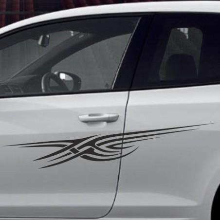 Aufkleber SET Auto Car Tattoo Style Seiten Tribal Dekor Pferd Gecko Power Blumen Ranke Fee Hexe Blumen Blüten Gecko Farbe Decal